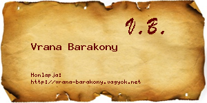 Vrana Barakony névjegykártya